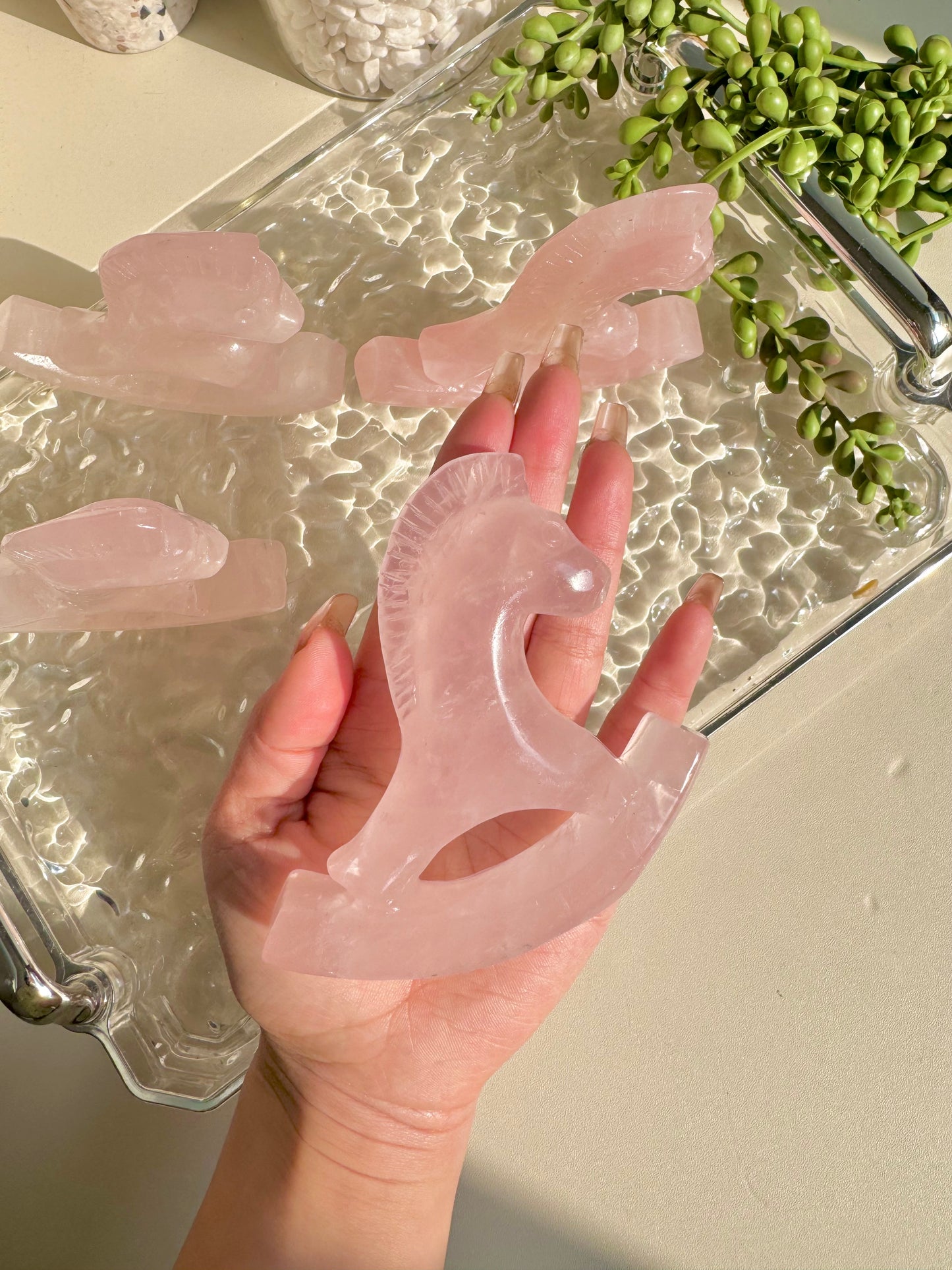 Rose Quartz rocking horse