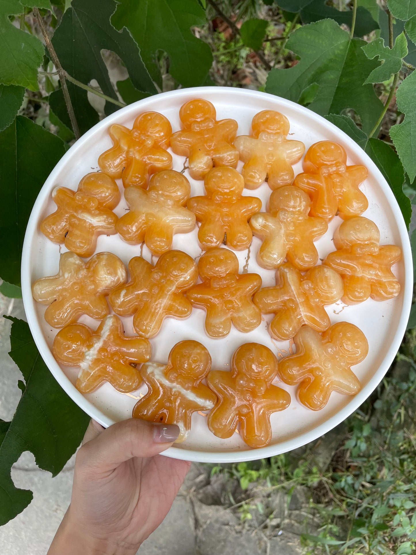 Orange calcite gingerbread man