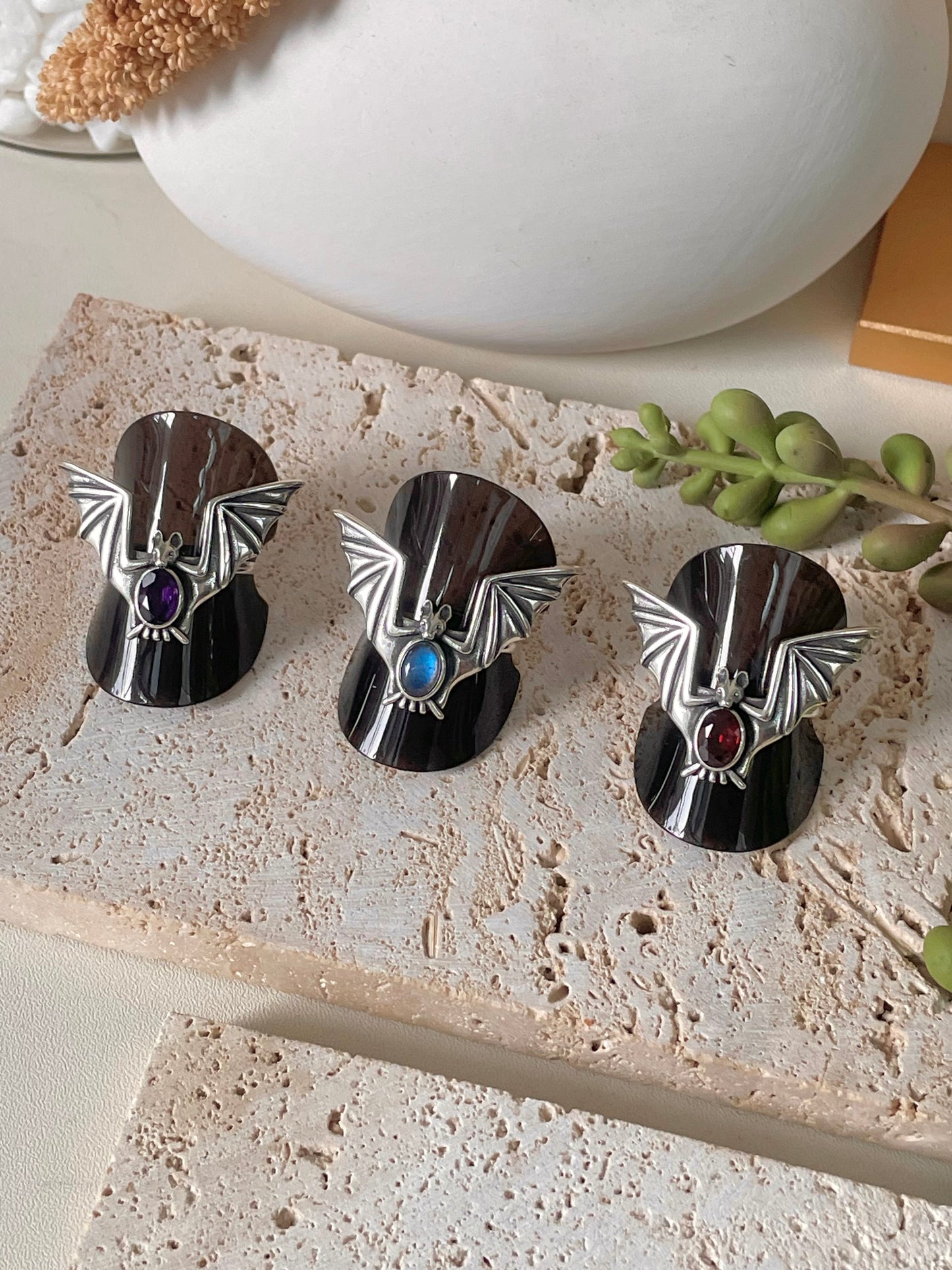 S925 bat ring (Adjustable)