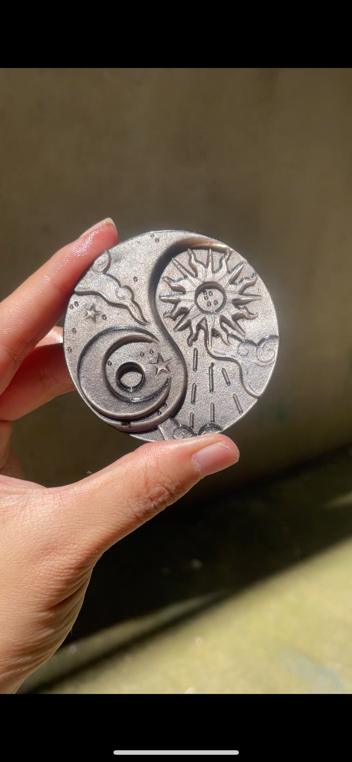 Silver Obsidian sun and Moon