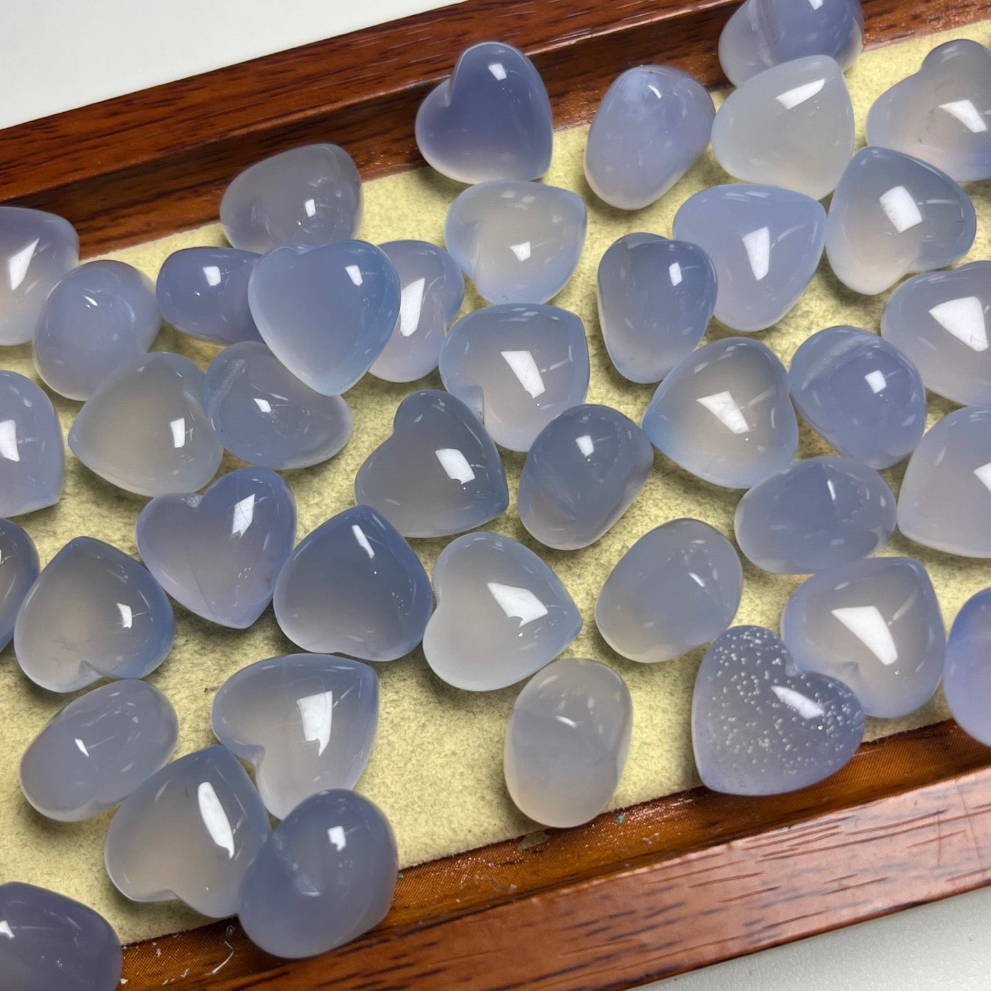 Blue chalcedony heart (without hole)