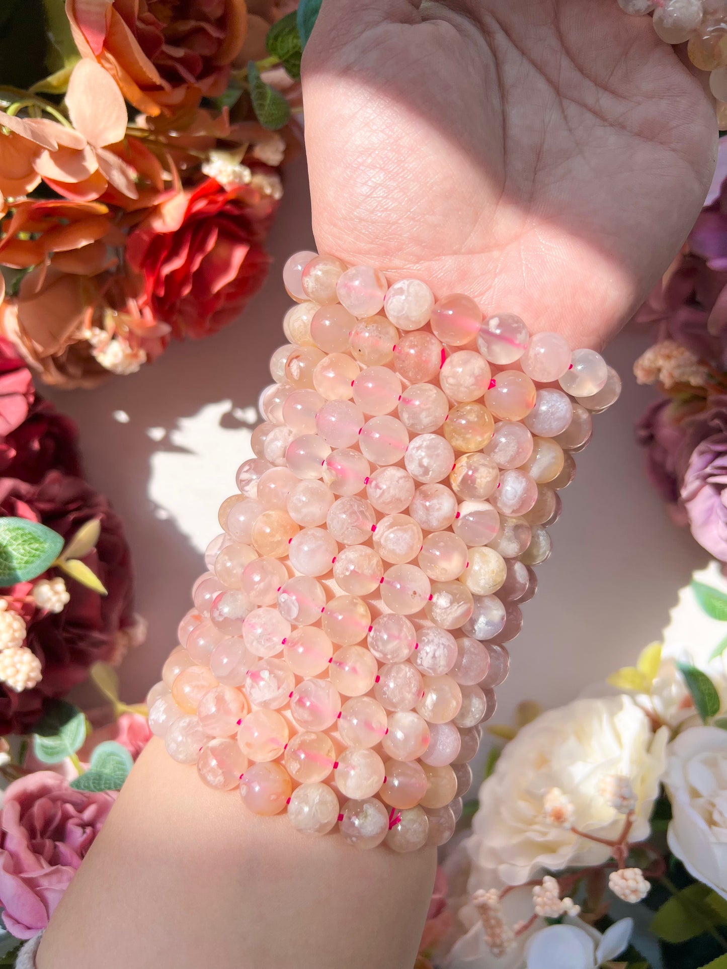 flower agate bracelet
