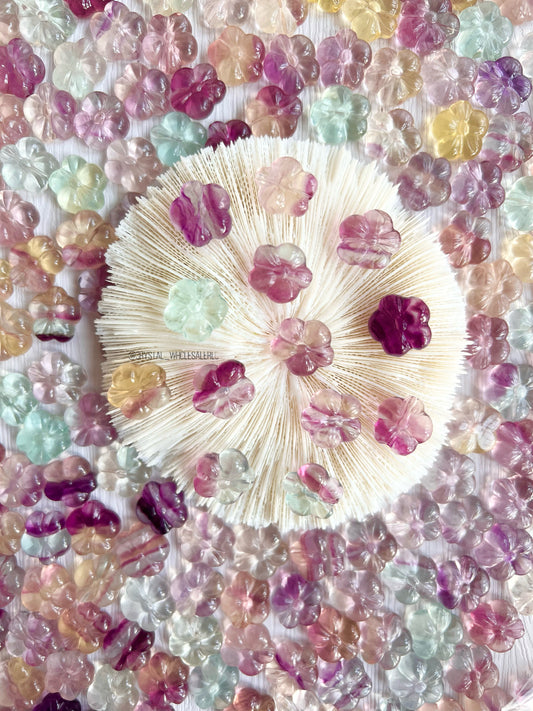 mini Fluorite flower with hole