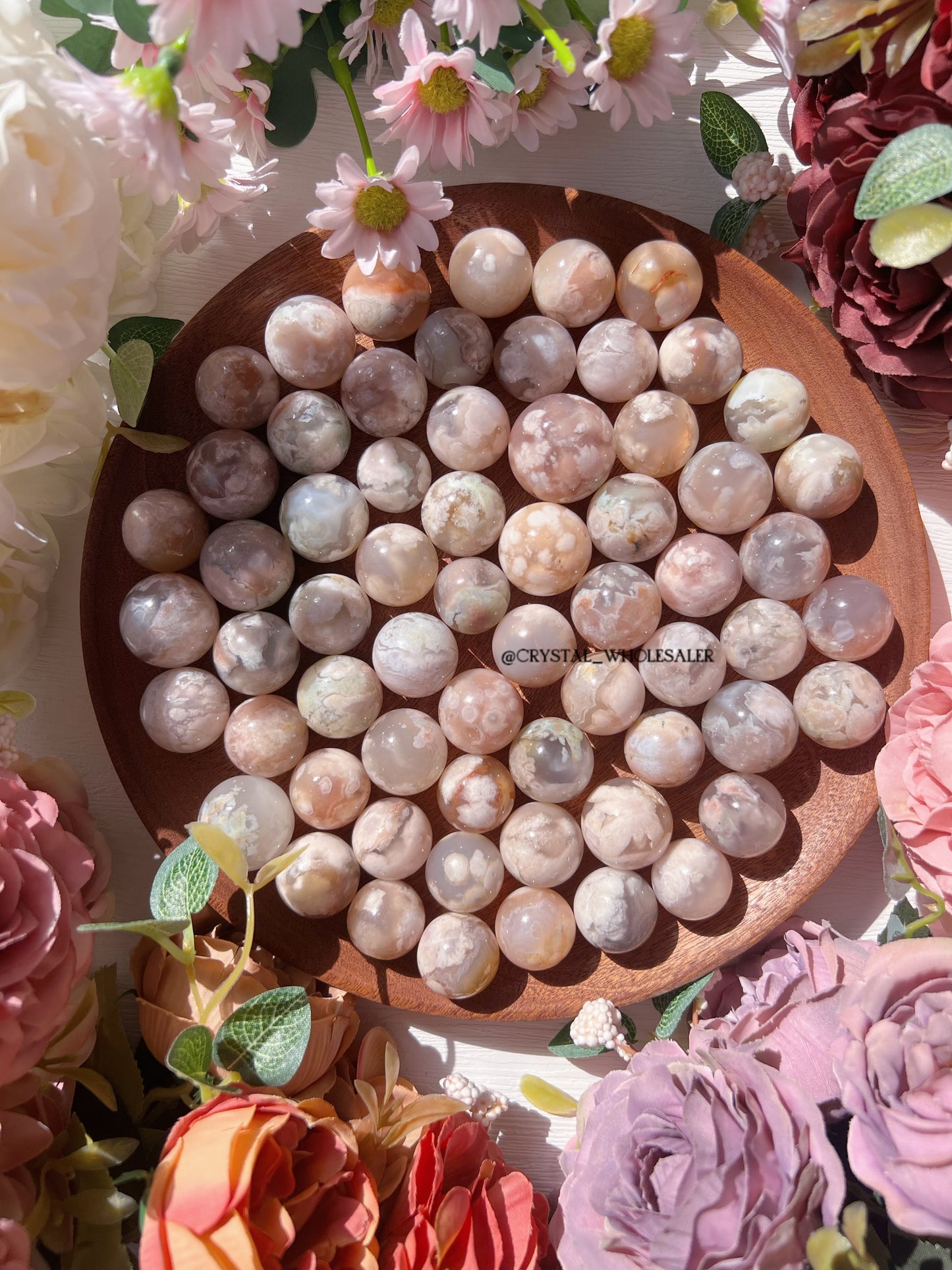 flower agate small sphere