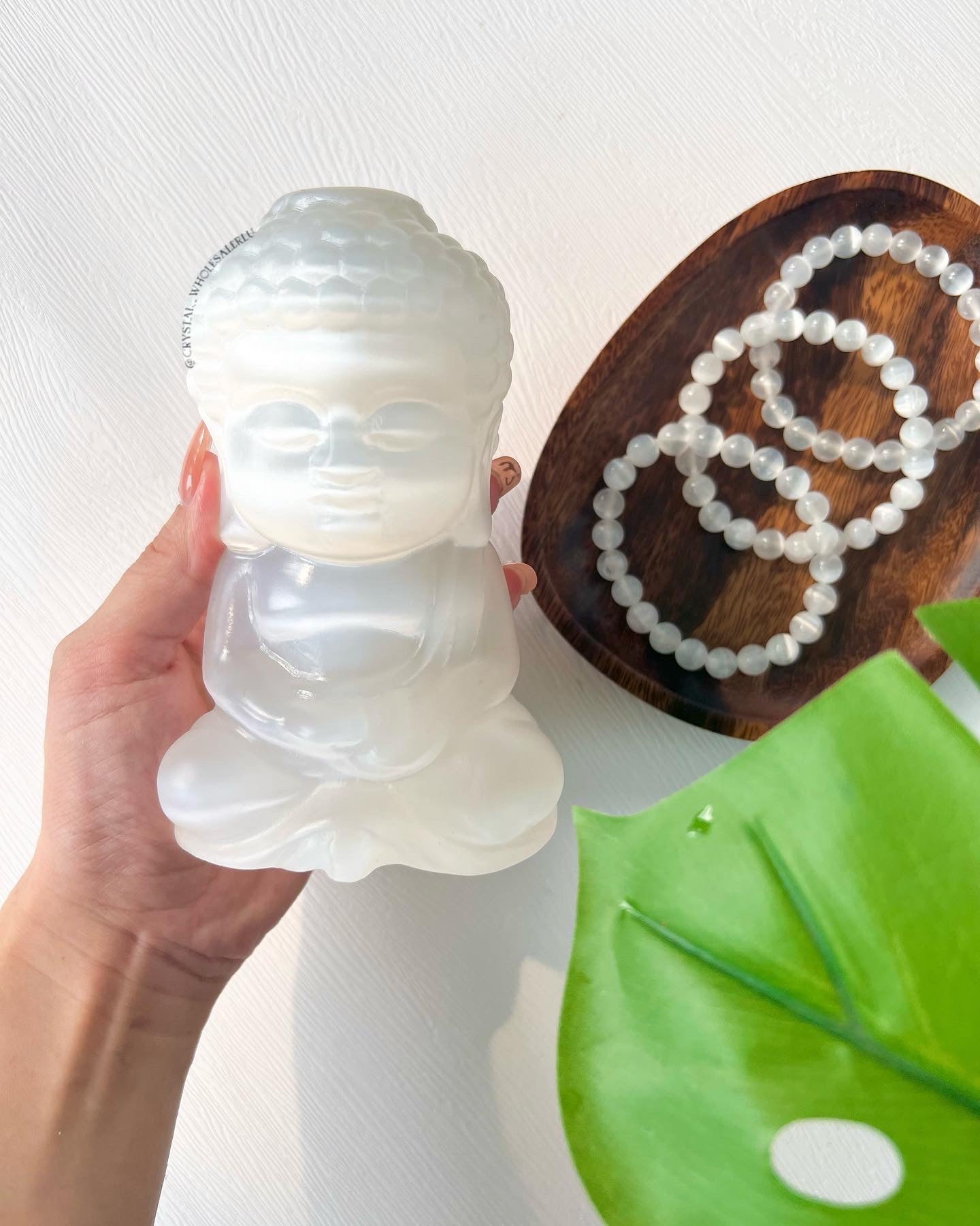 selenite Baby Buddha