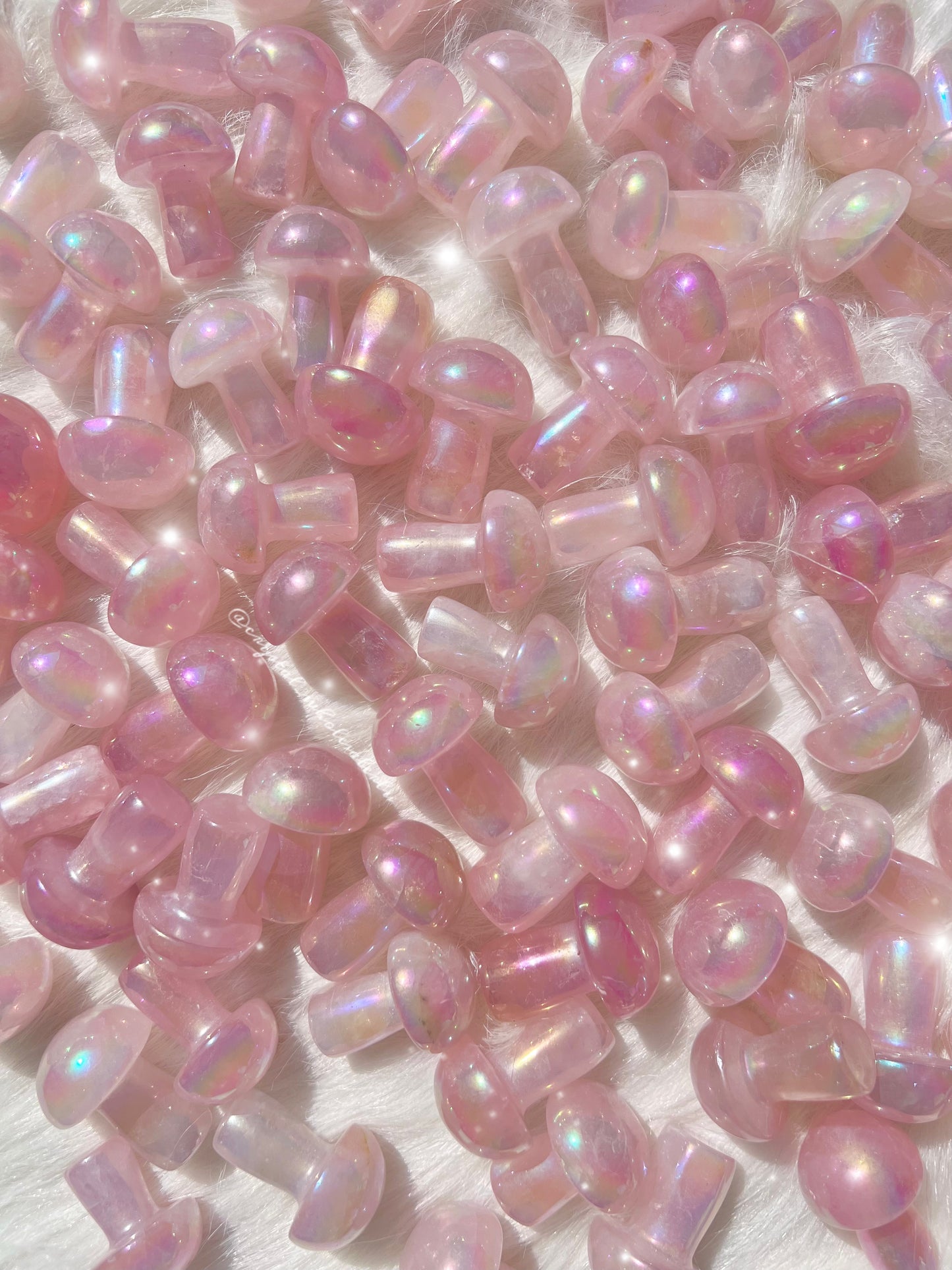 Aura rose quartz mushroom