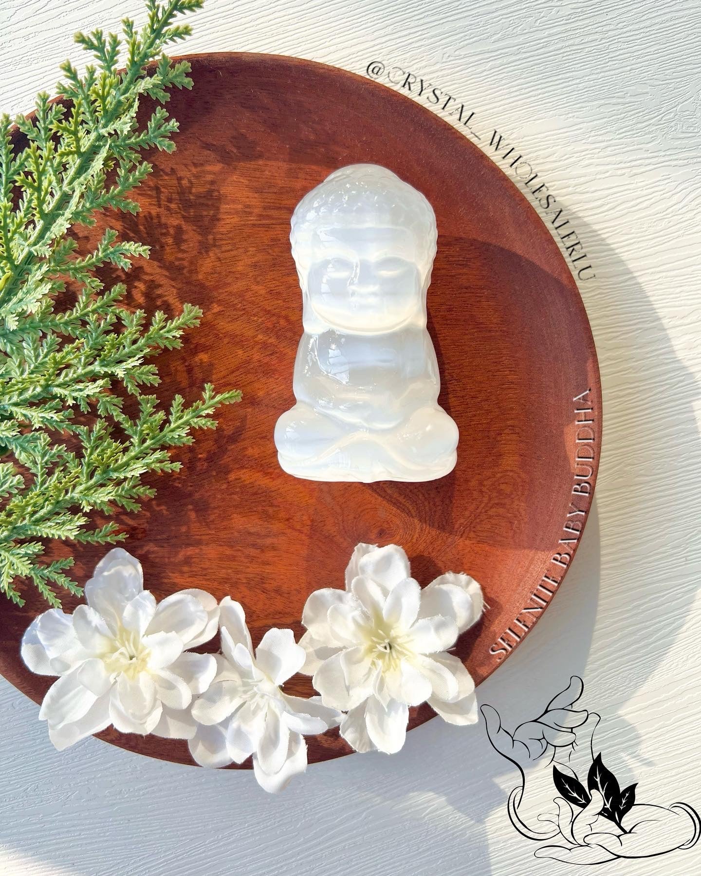 selenite Baby Buddha
