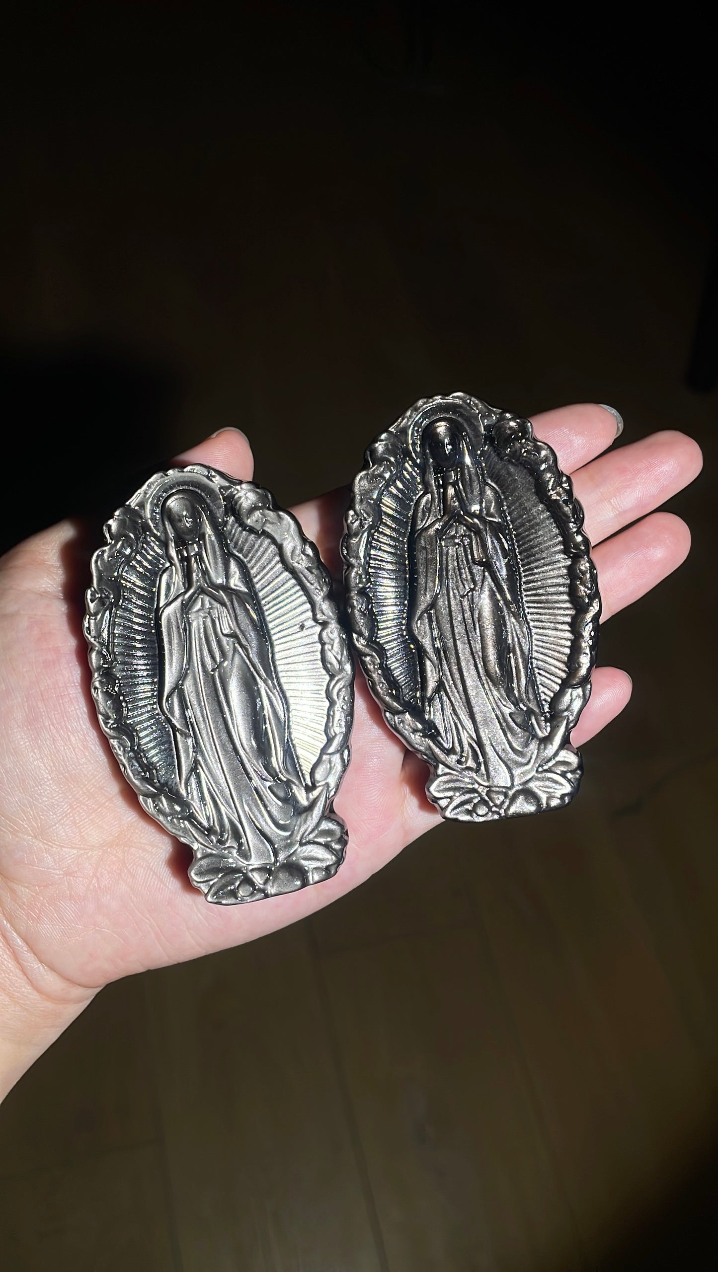 Silver Obsidian Virgin Mary