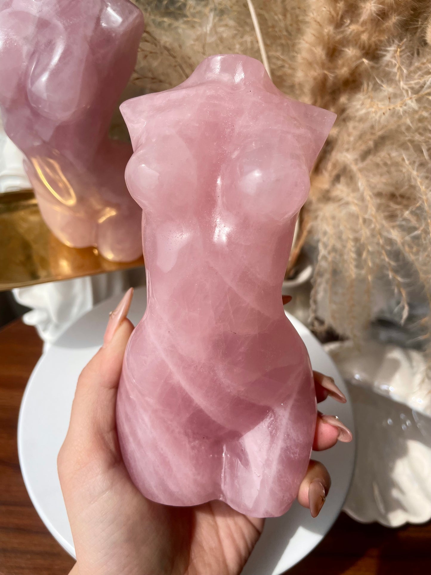 15CM rose quartz body