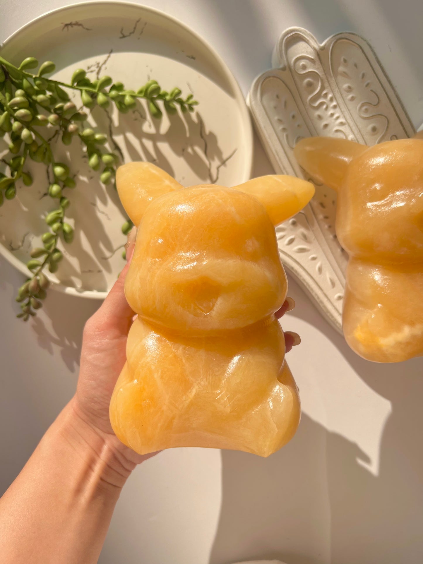 Orange calcite pikachu