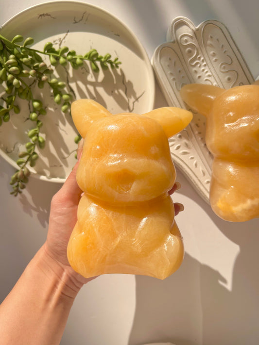 Orange calcite pikachu