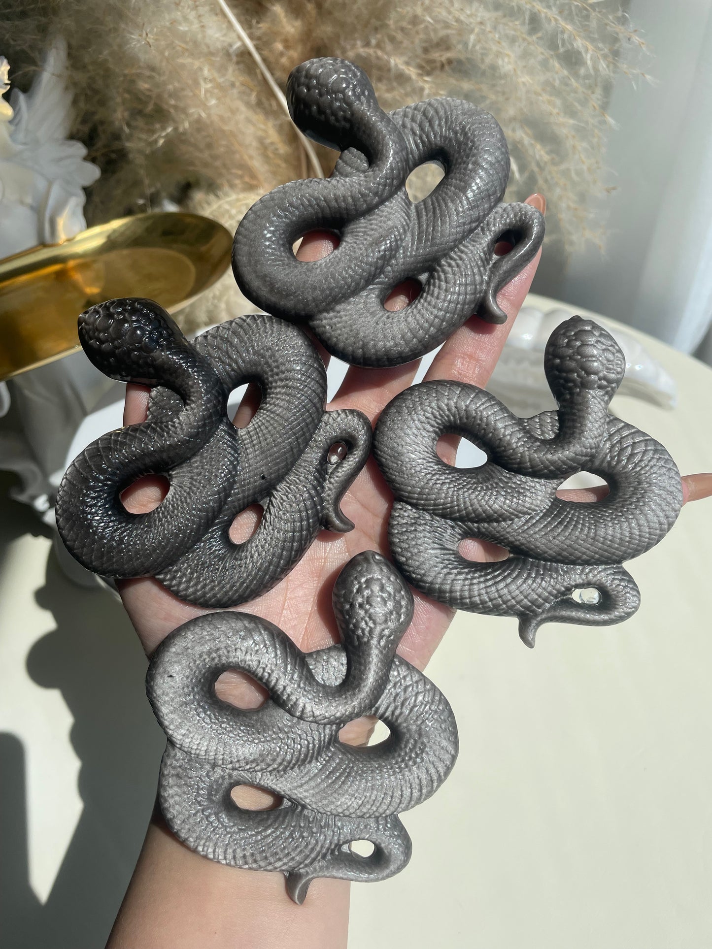 silver obsidian snake