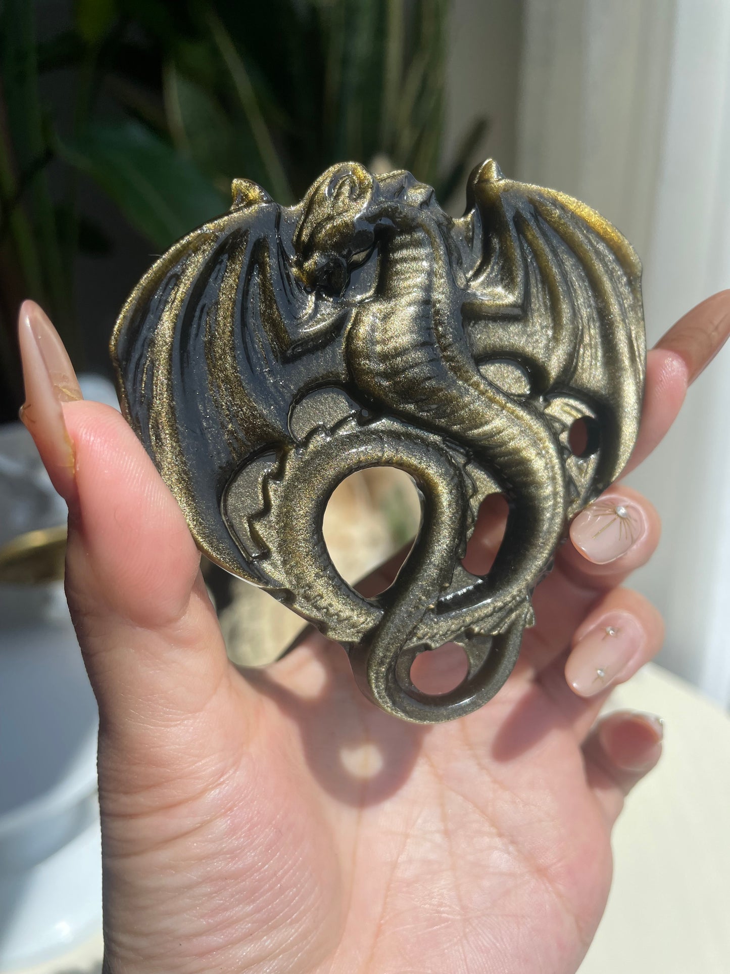 silver obsidian dragon