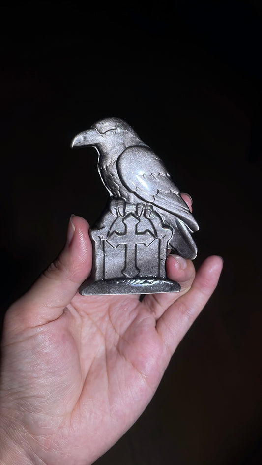 Silver Obsidian Crows' tombstone