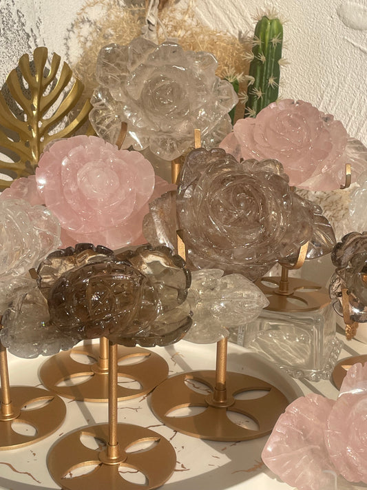 roses with leaf stand