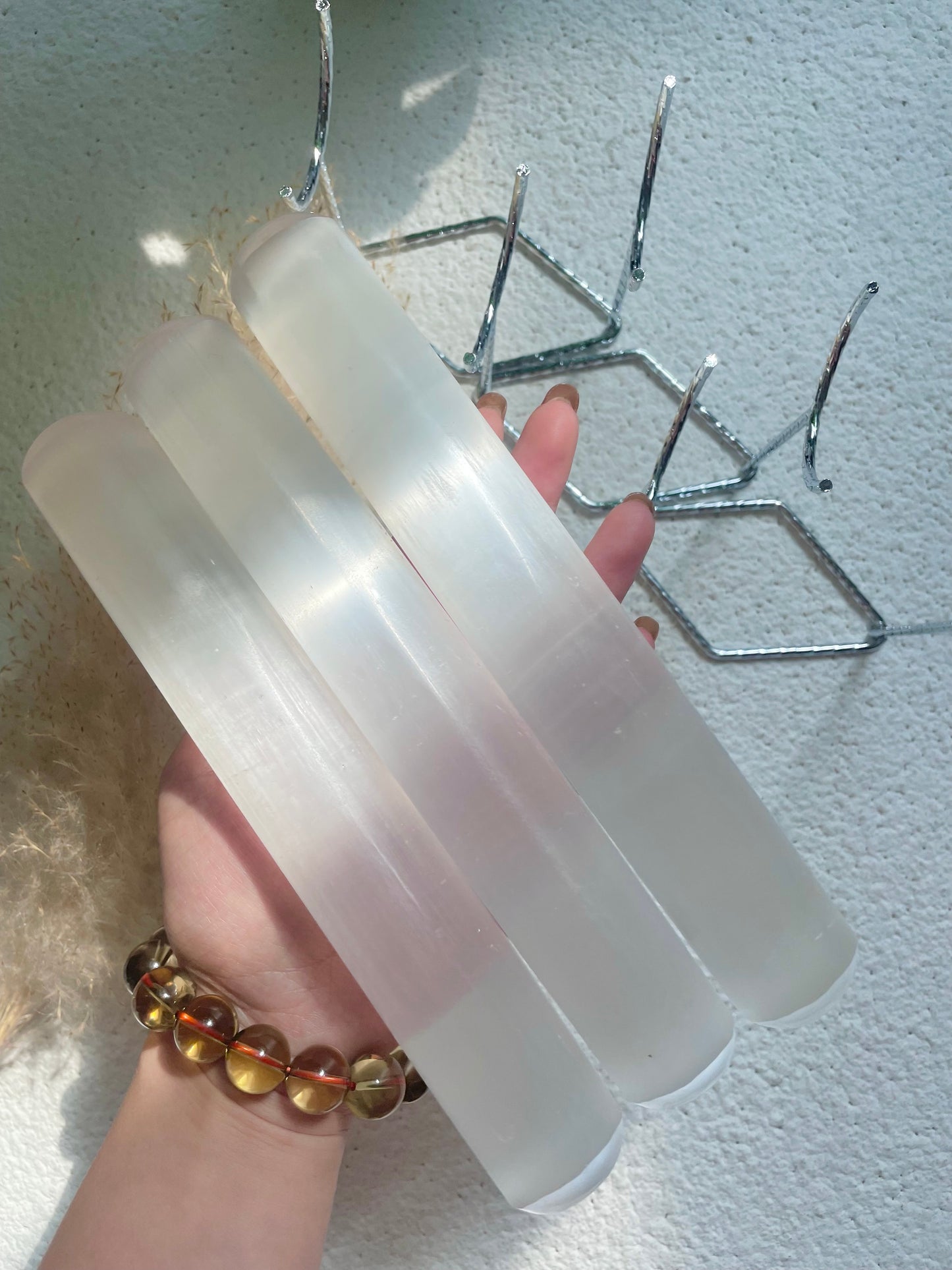 Selenite Bracelet holder with stand