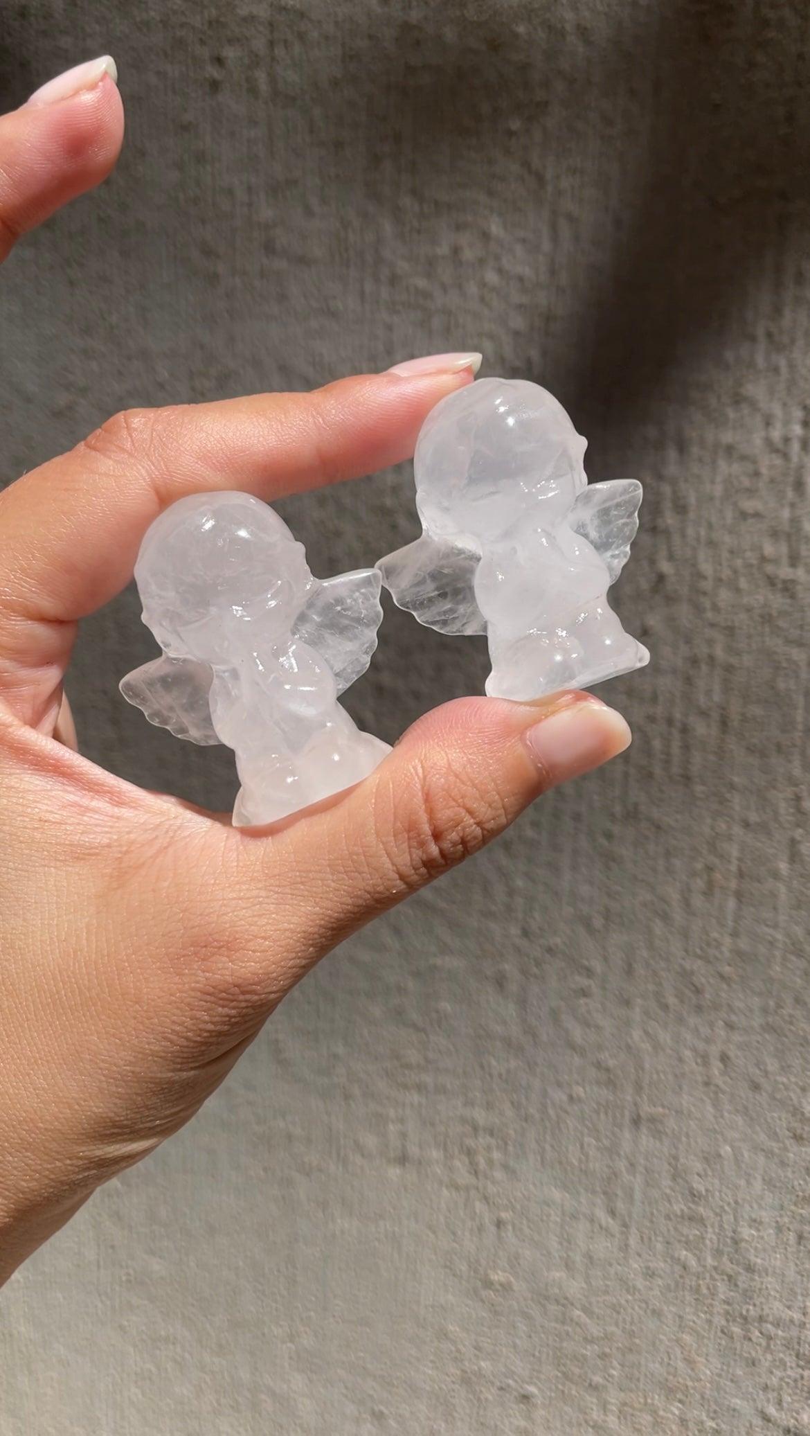 clearquartz and Rosequartz Angel