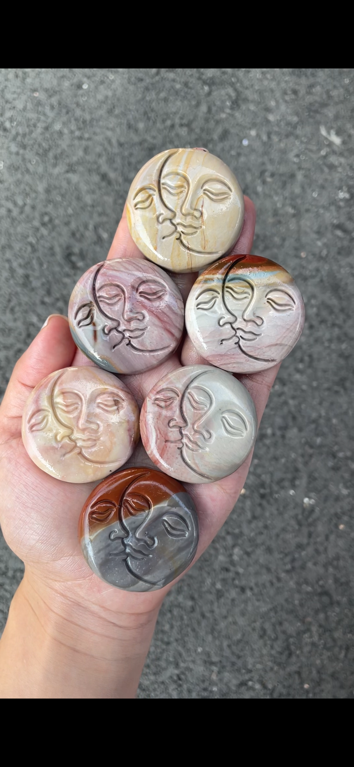 Alashan agate sun and Moon