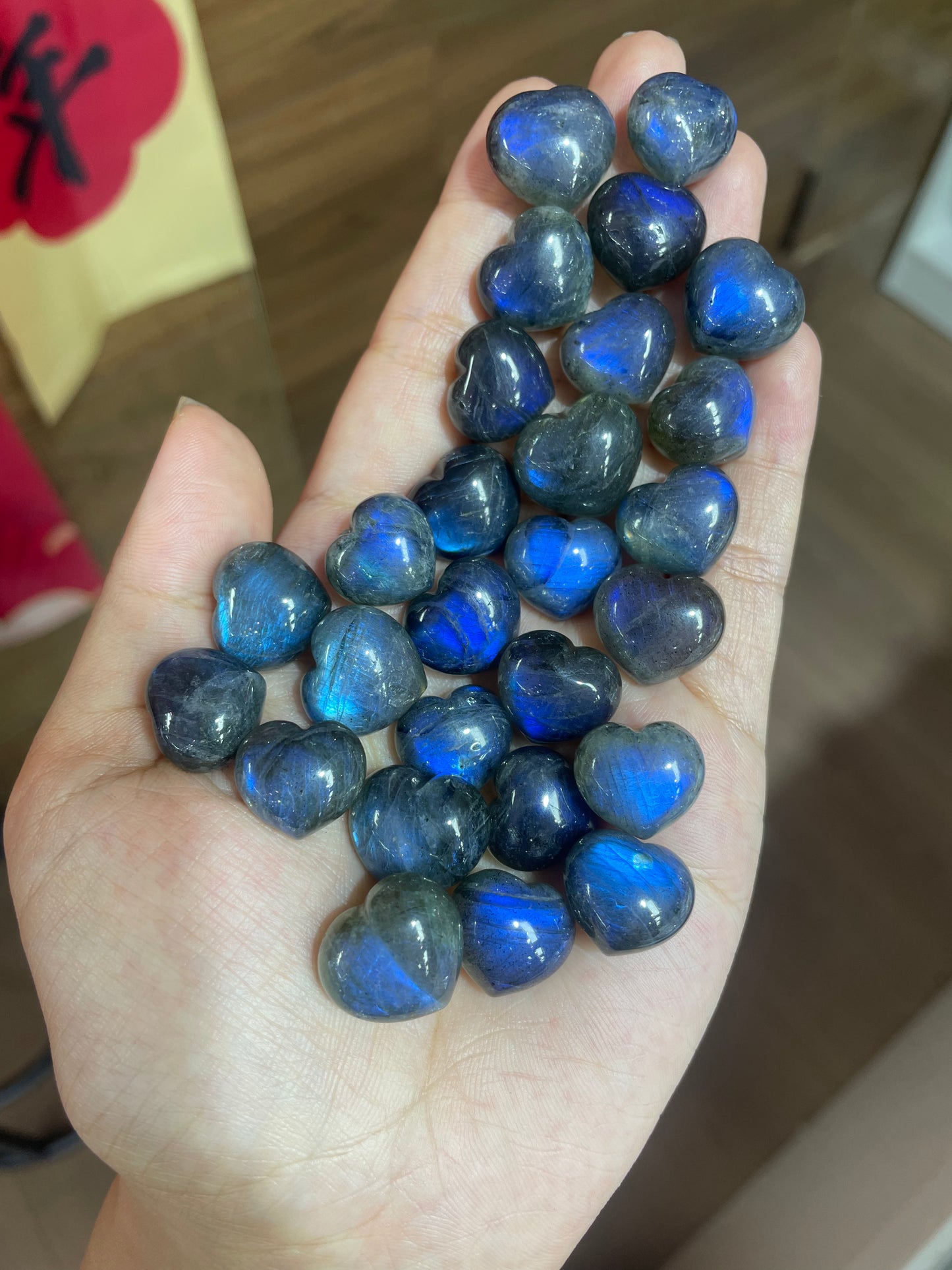 Labradorite heart
