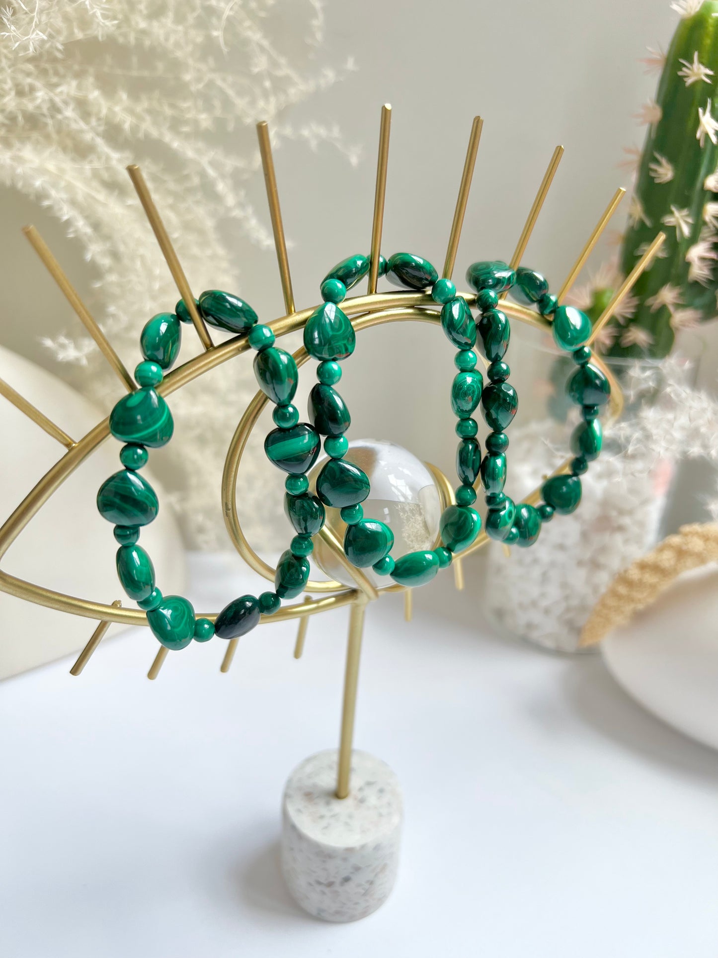 malachite heart bracele