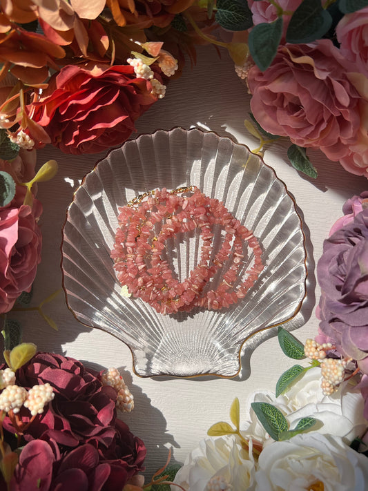 rhodochrosite chips bracelet