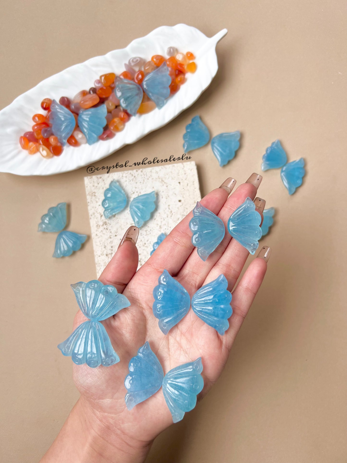 aquamarine butterfly wings（pair）