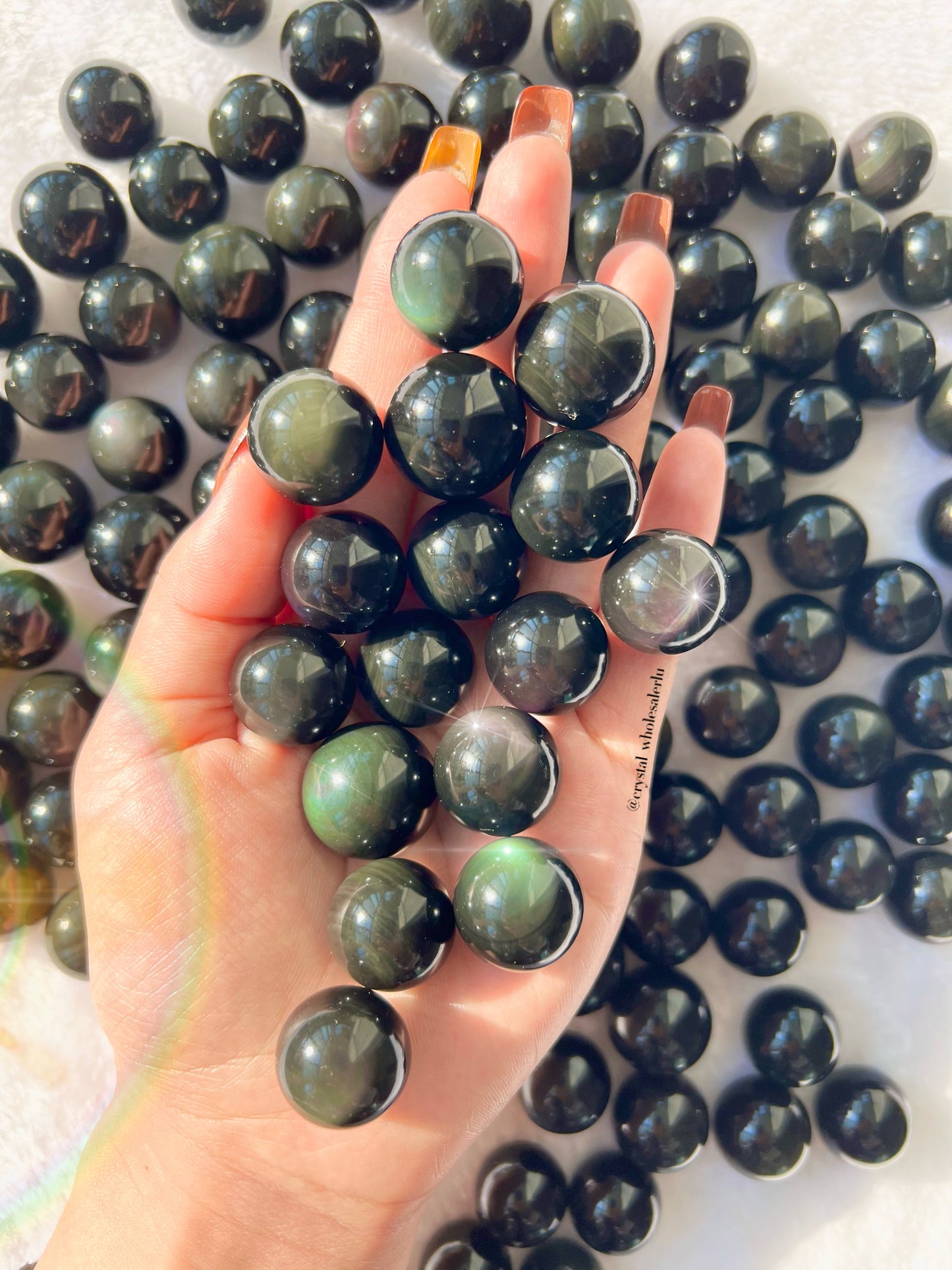 rainbow obsidian sphere