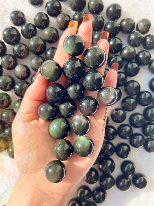rainbow obsidian sphere