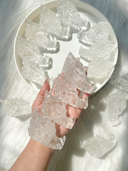 Clear quartz dragon head