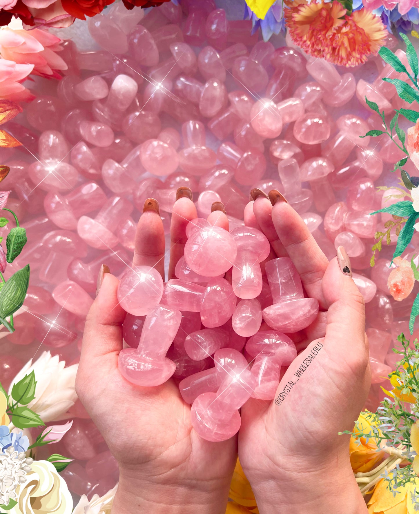 rose quartz mushroom
