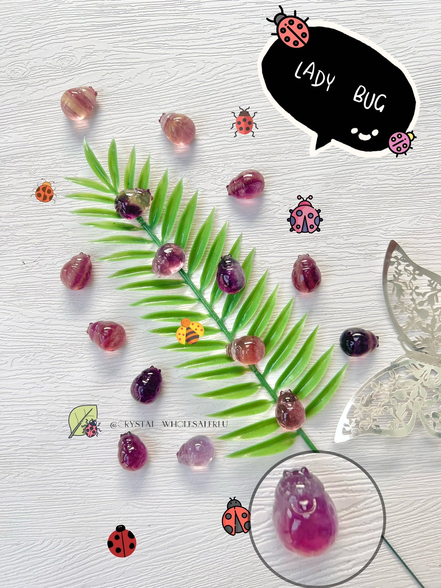 fluorite mini lady bug