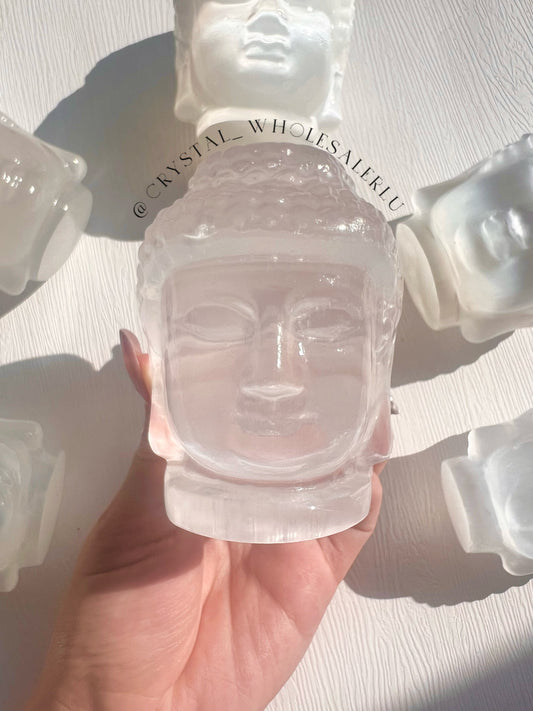 selenite Buddha head
