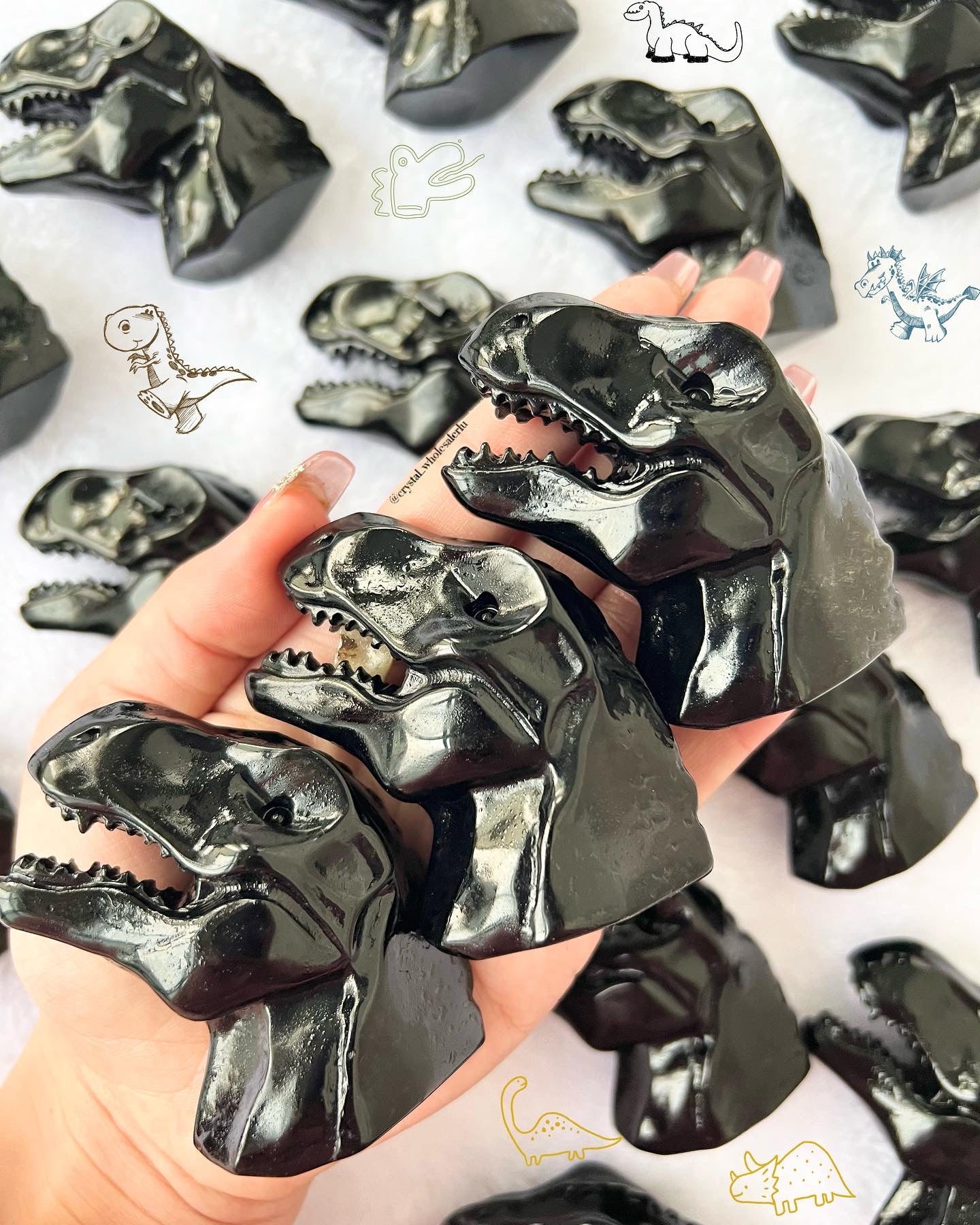 obsidian dinosaur head