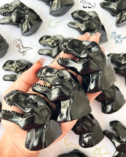 obsidian dinosaur head