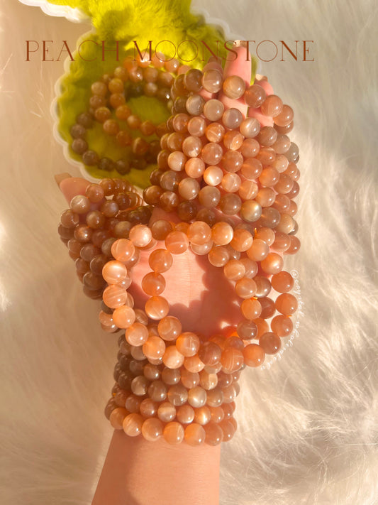 peach moonstone bracelets
