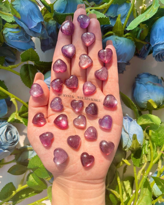 gem lepidolite heart