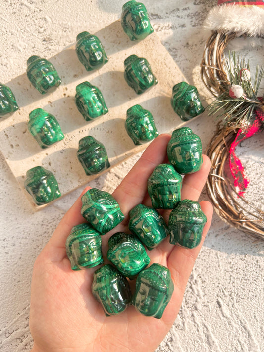 malachite Buddha head