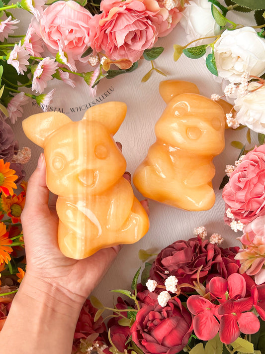 Orange calcite Pikachu