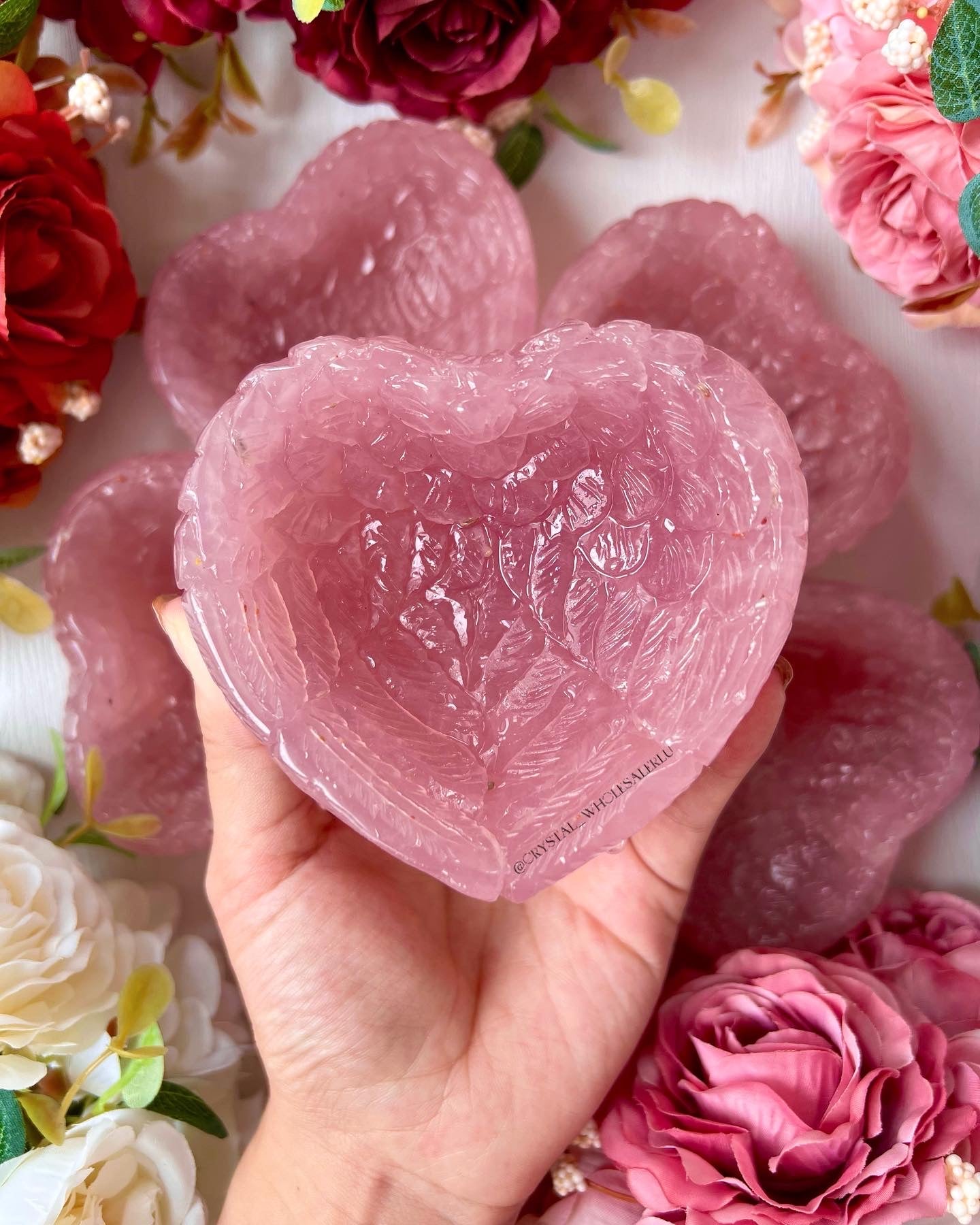 rose quartz wing bowl