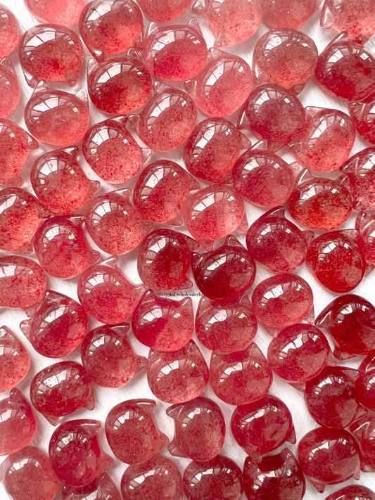 strawberry quartz cat head