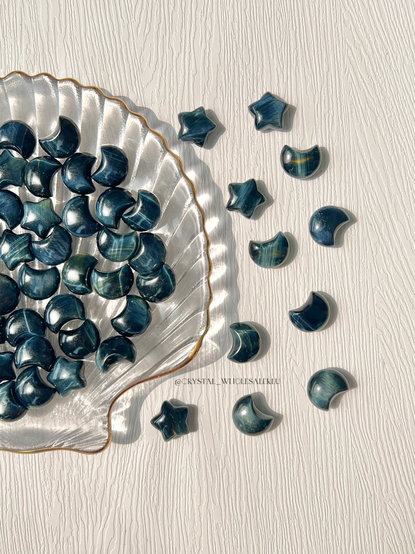 blue tiger's eye moon and star