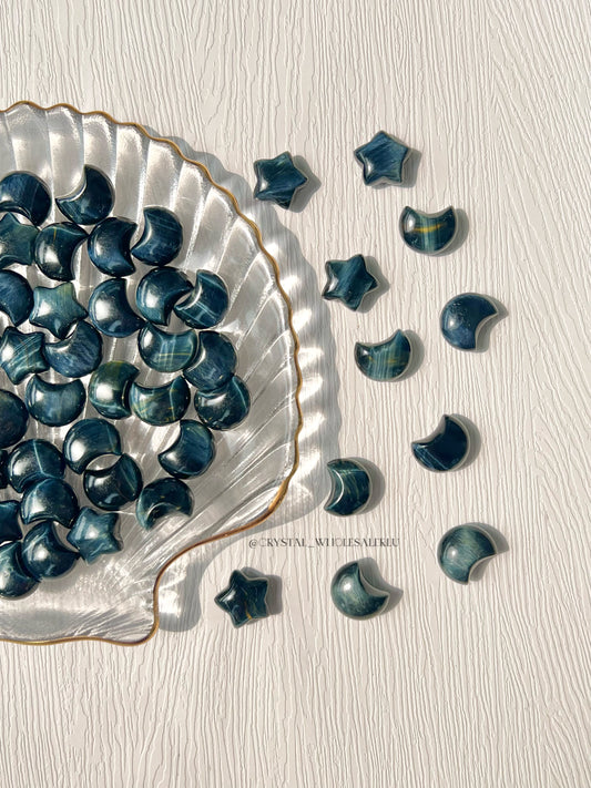 blue tiger's eye moon and star